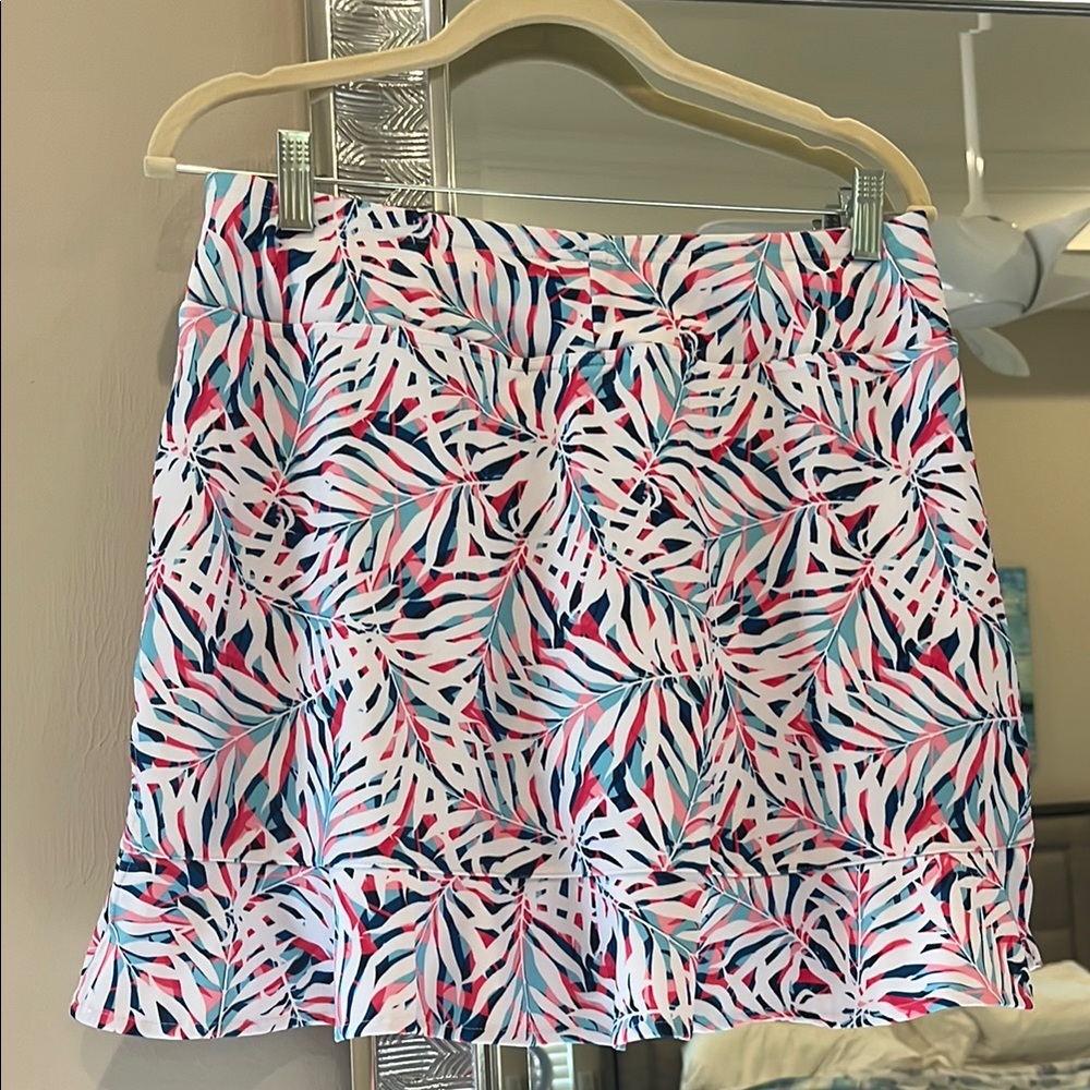 Tropical Leaf Print Skirt